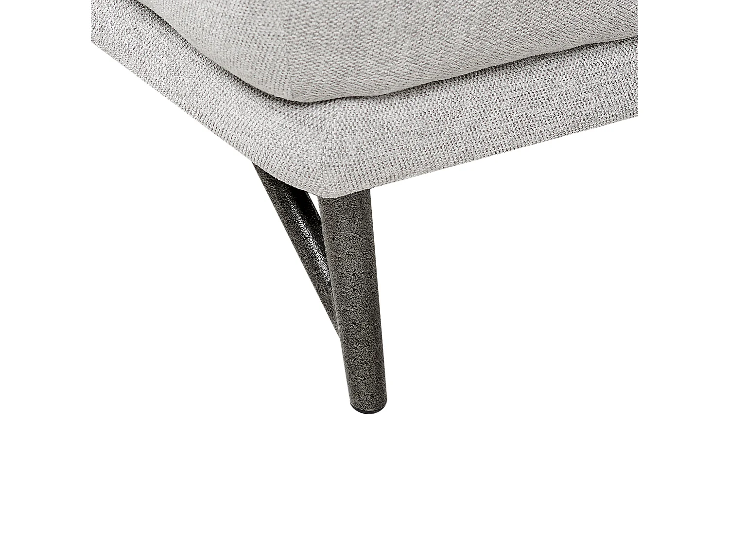 Ecksofa 3-Sitzer aus Leinen grau rechtsseitig L-Form modern schwarze Beine Elga