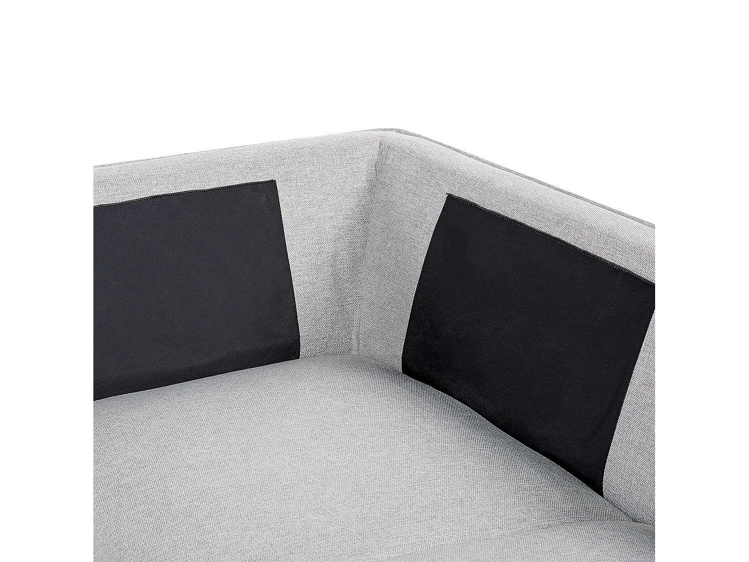 Ecksofa 3-Sitzer aus Leinen grau rechtsseitig L-Form modern schwarze Beine Elga