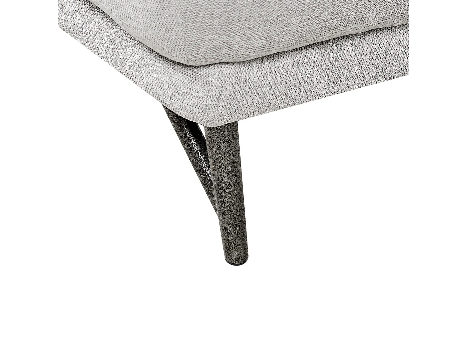 Ecksofa 3-Sitzer aus Leinen grau rechtsseitig L-Form modern schwarze Beine Elga