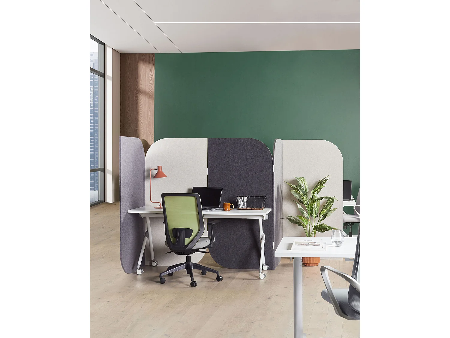 Divisorio acustico a 5 pannelli SHADY Grigio 400 cm 160 cm