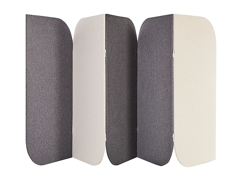 Akoestische roomdivider met 5 panelen SHADY Grijs 400 cm 160 cm