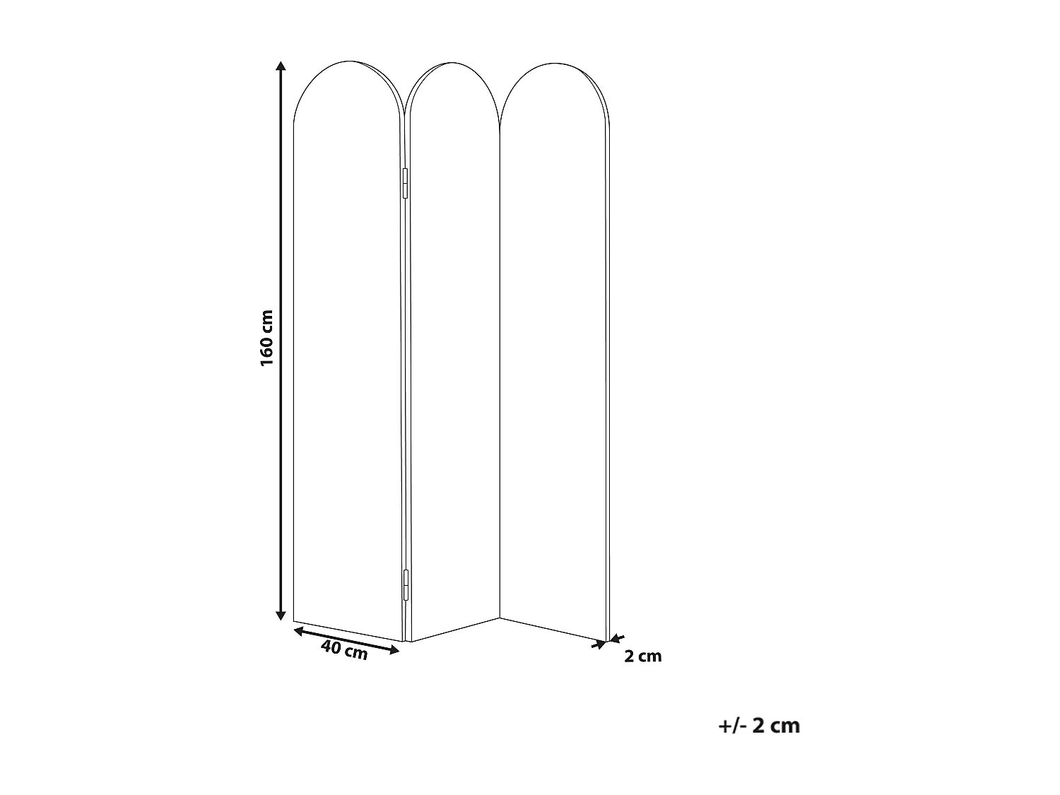 Akoestische roomdivider met 3 panelen SLIMMY Beige 120 cm 160 cm