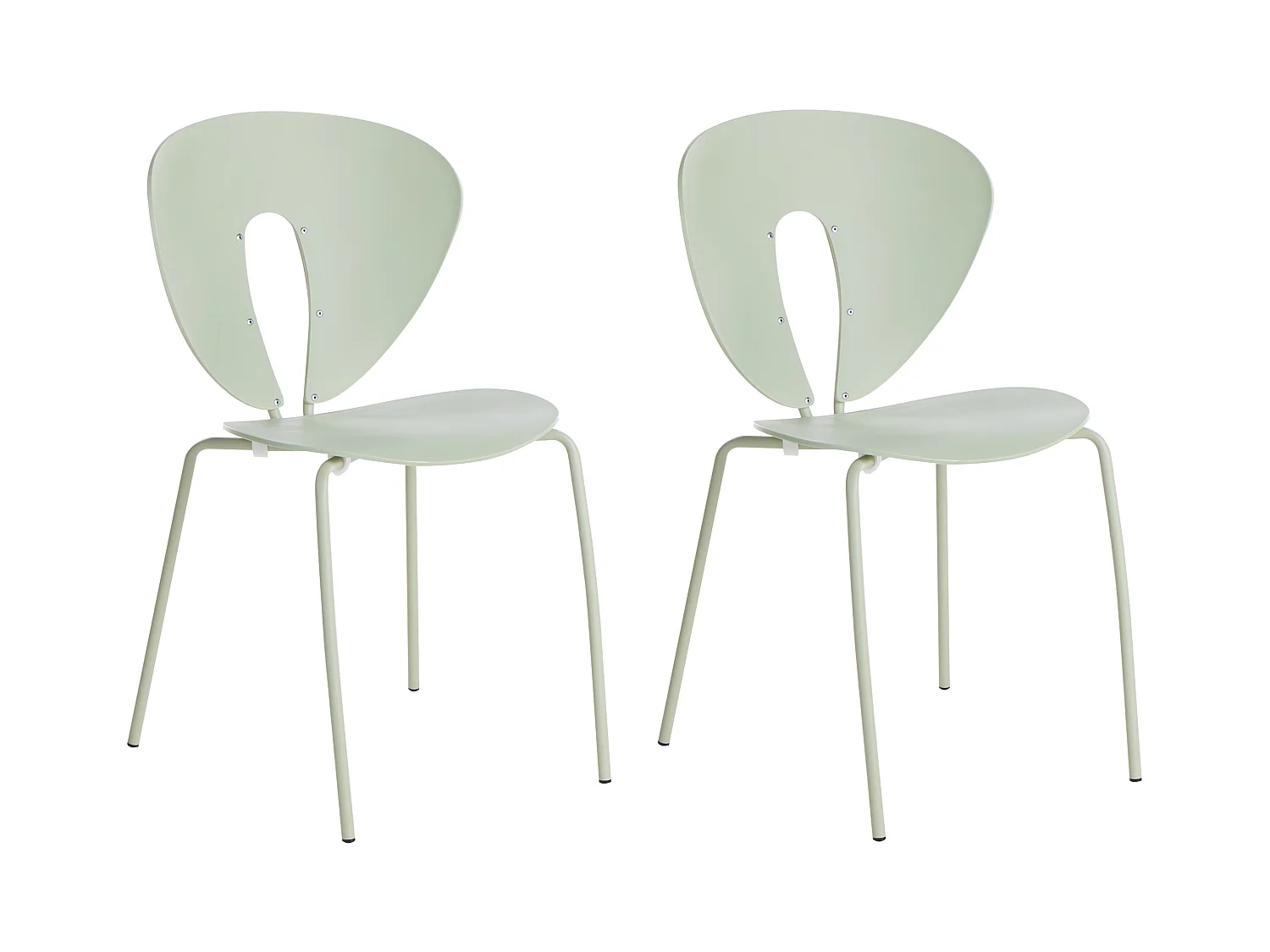 Lot de 2 chaises de salle à manger TRACY Vert clair