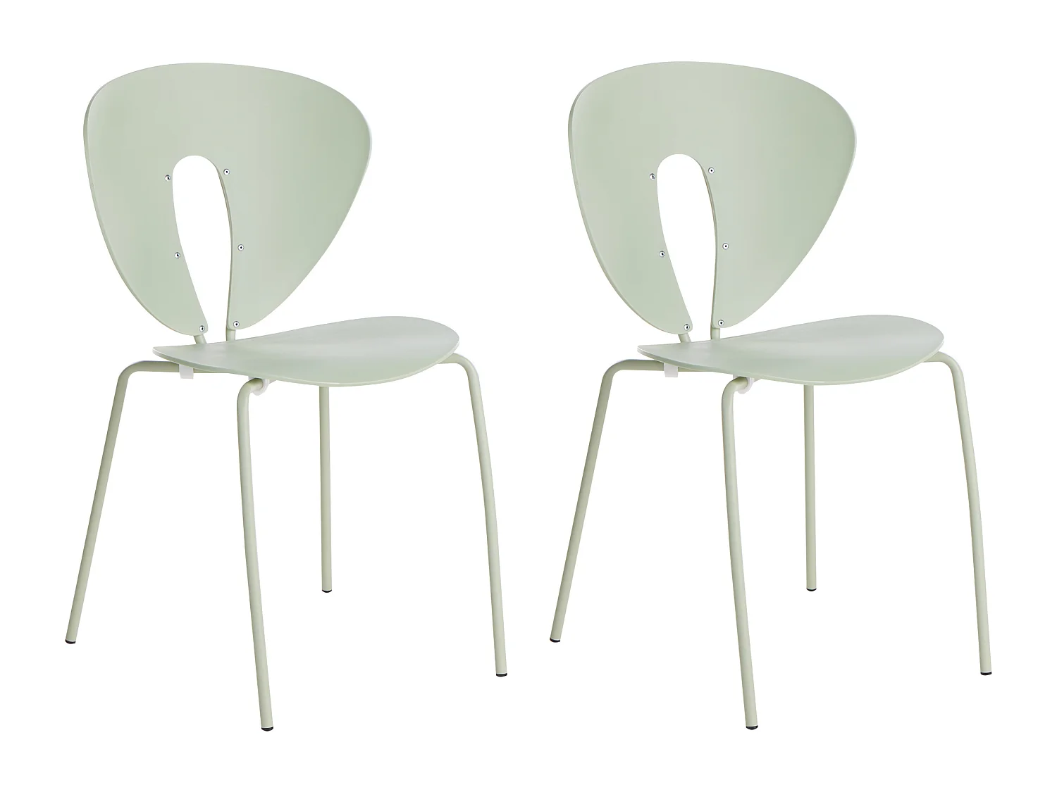 Lot de 2 chaises de salle à manger TRACY Vert clair