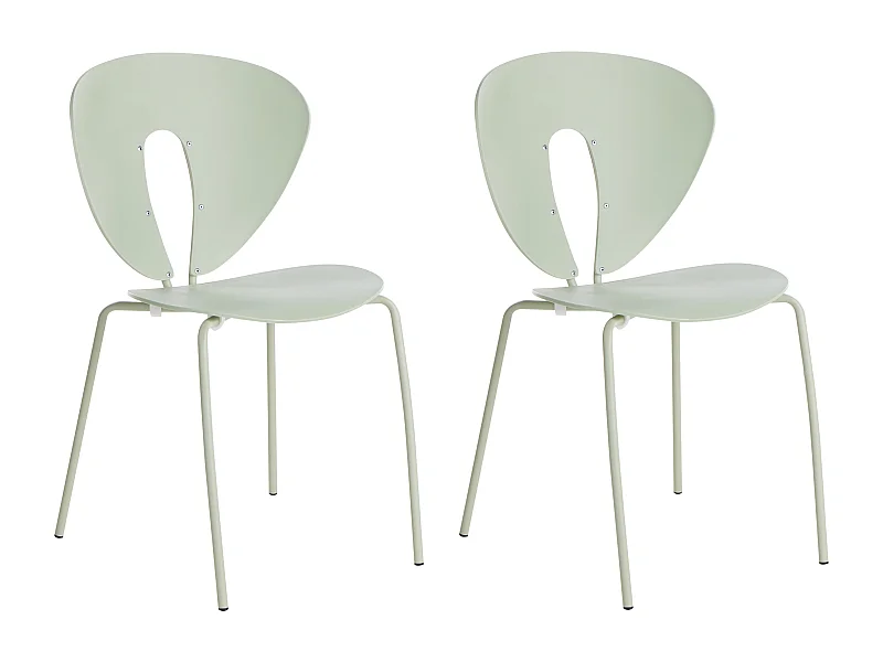 Lot de 2 chaises de salle à manger TRACY Vert clair