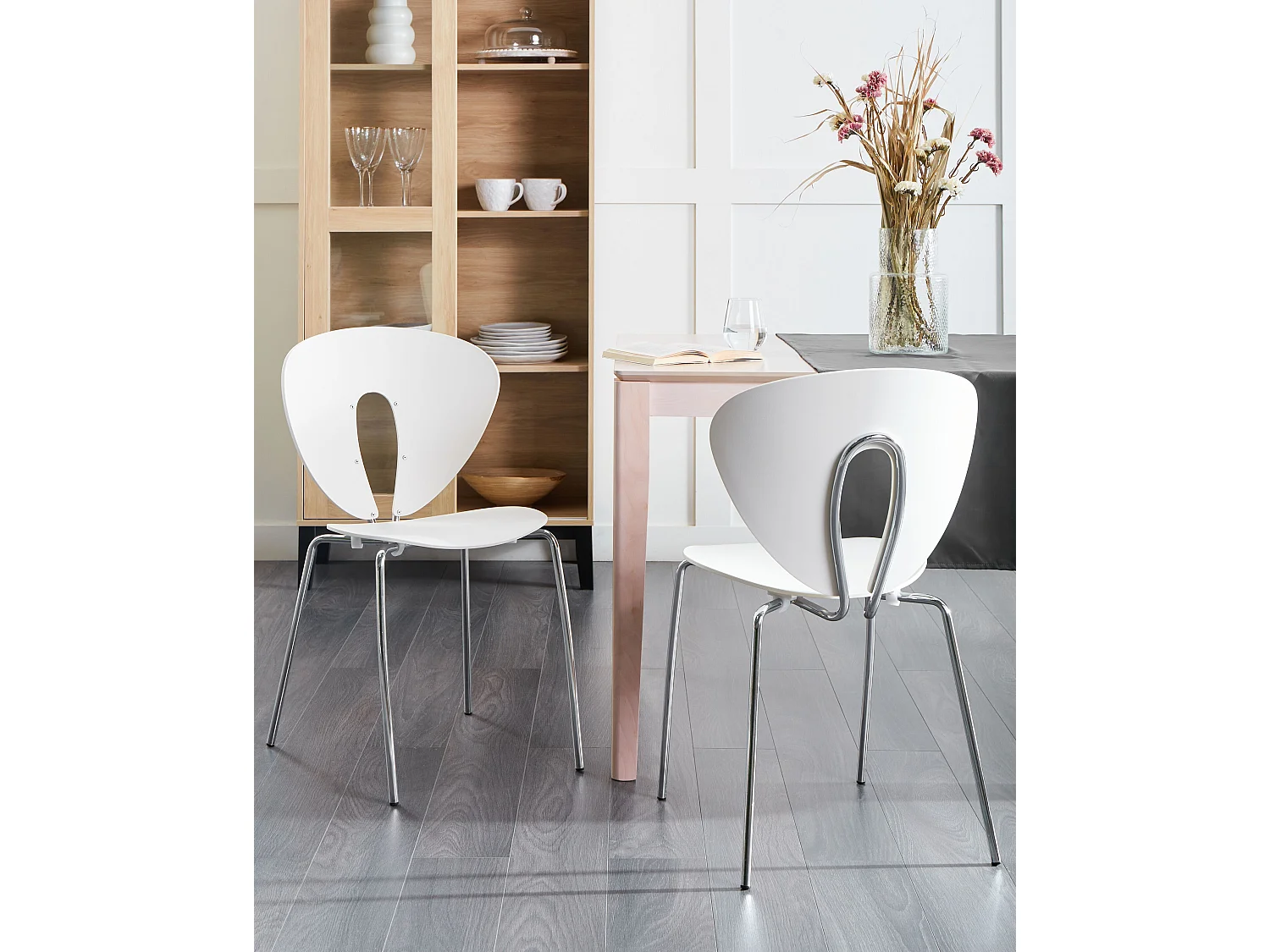 Conjunto de 2 sillas de comedor TRACY Blanco