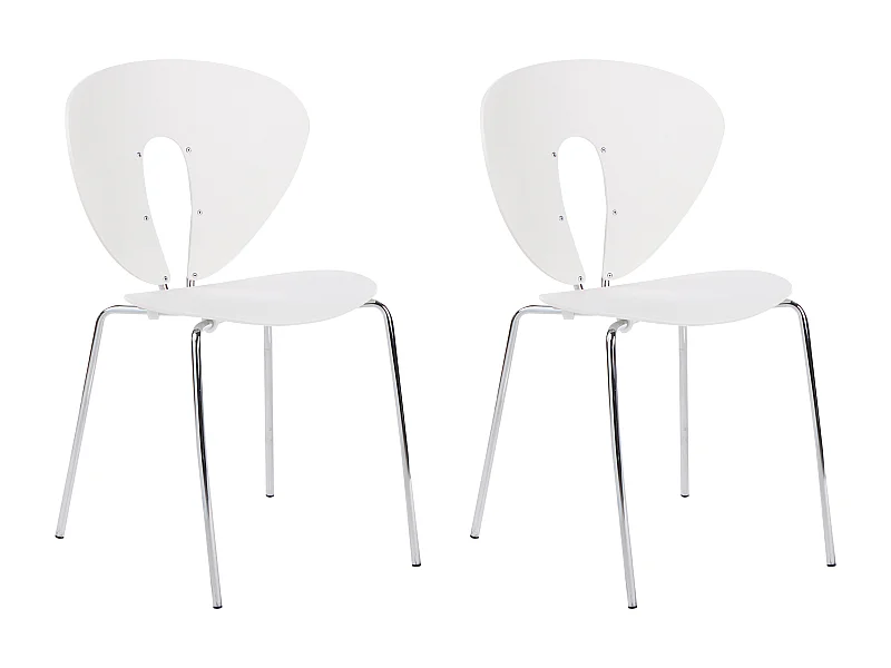 Conjunto de 2 sillas de comedor TRACY Blanco