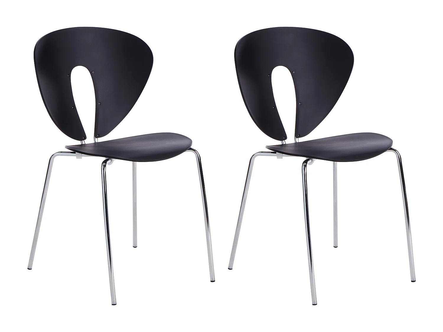 Conjunto de 2 sillas de comedor TRACY Negro