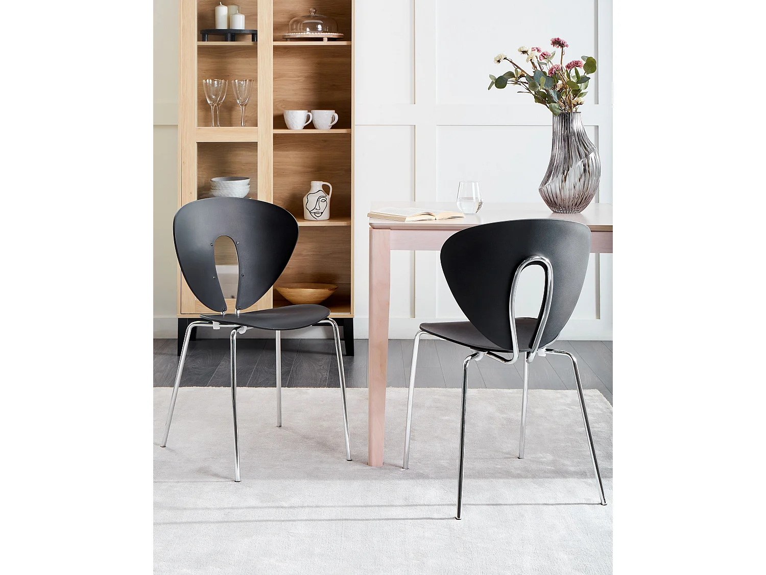 Conjunto de 2 sillas de comedor TRACY Negro