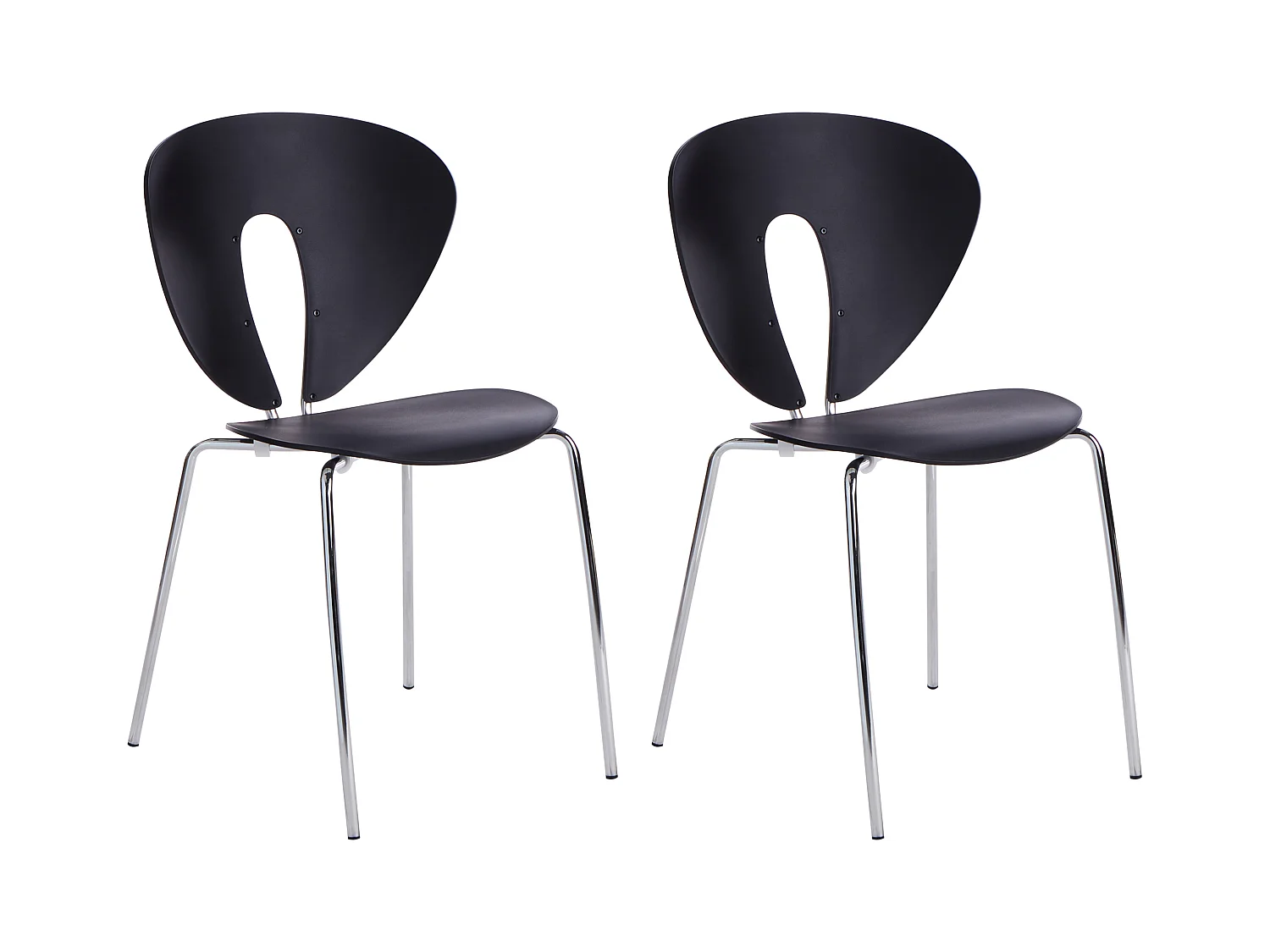 Lot de 2 chaises de salle à manger TRACY Noir
