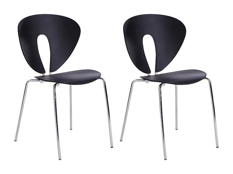 Set van 2 eetkamerstoelen TRACY Zwart