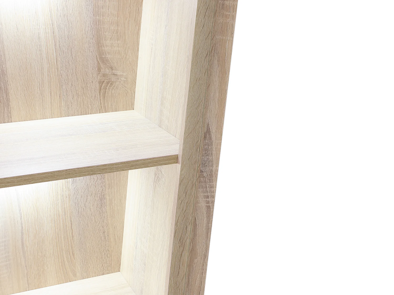 Vitrine 2 portes et 2 niches avec LEDs - Blanc et naturel - ZAOTI