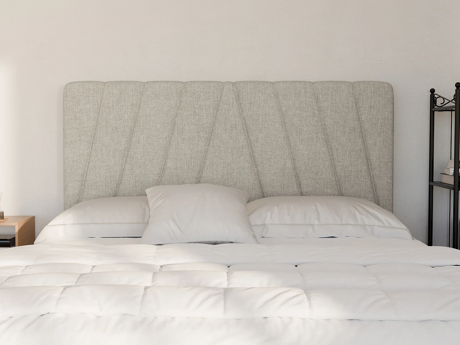 Tête de lit 150 cm - Tissu - Beige - LIDAMA de Pascal Morabito