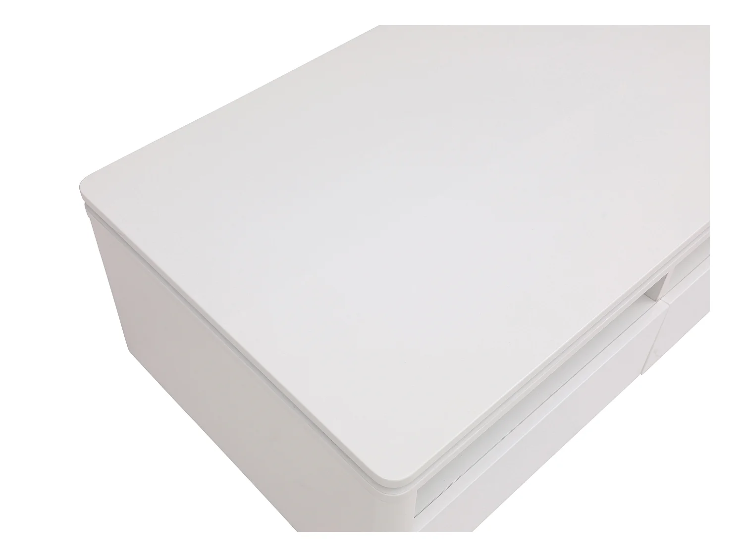 Table basse 2 tiroirs et 2 niches avec LEDs - Blanc - SYLPIA