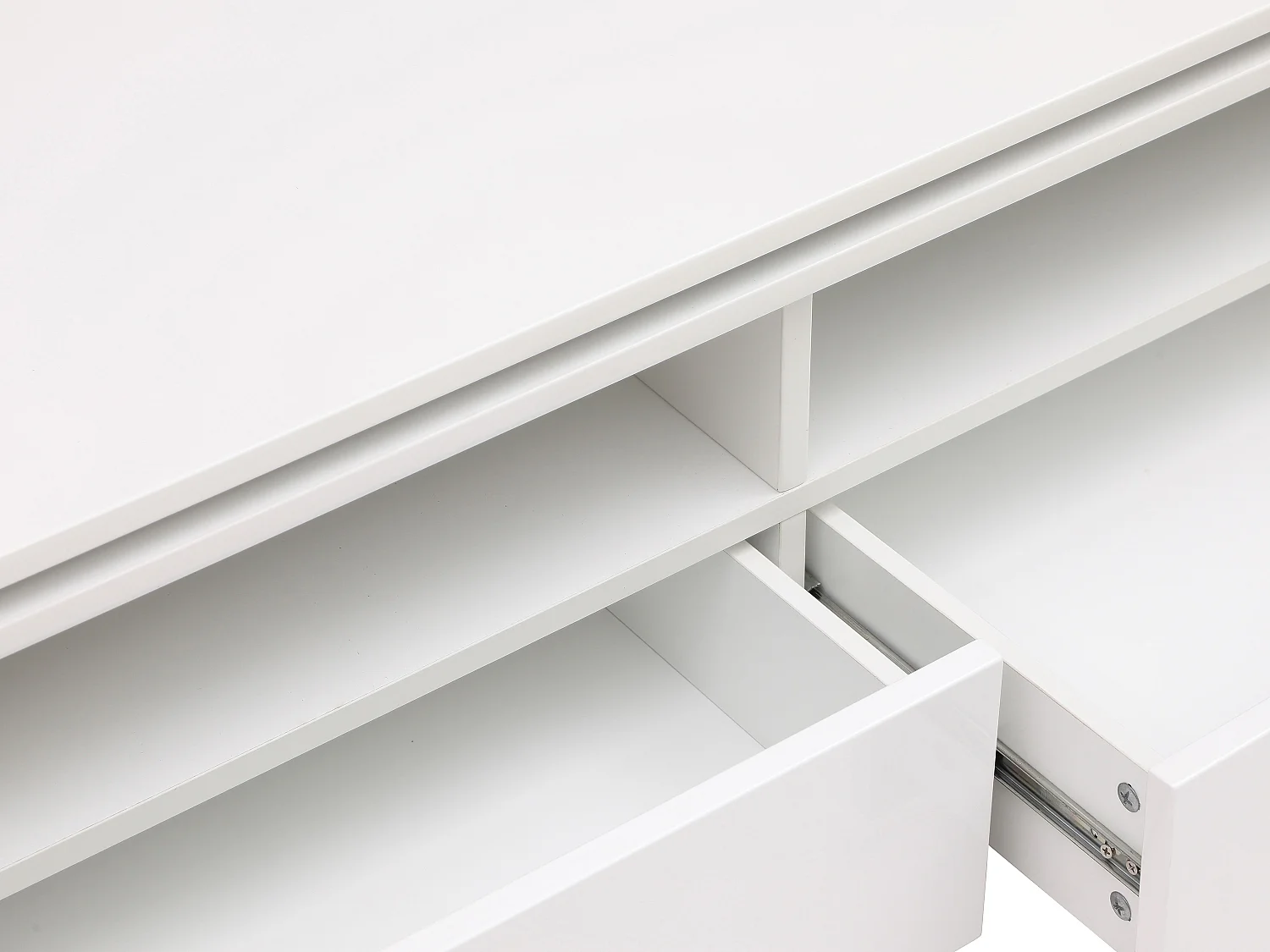 Salontafel met 2 lades en 2 nis met ledverlichting - Wit - SYLPIA