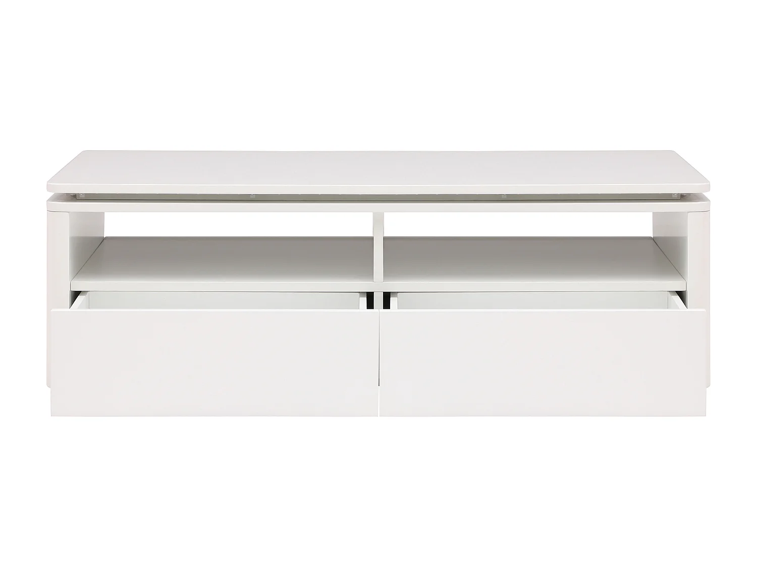 Salontafel met 2 lades en 2 nis met ledverlichting - Wit - SYLPIA