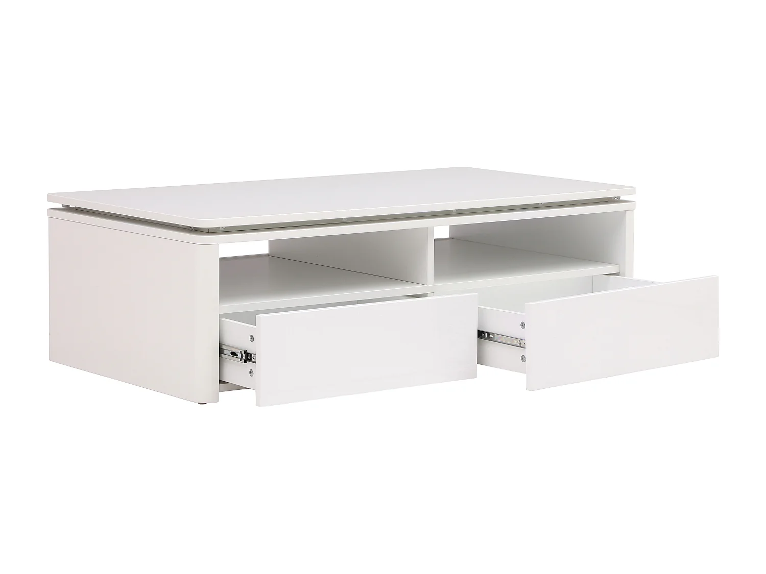 Salontafel met 2 lades en 2 nis met ledverlichting - Wit - SYLPIA