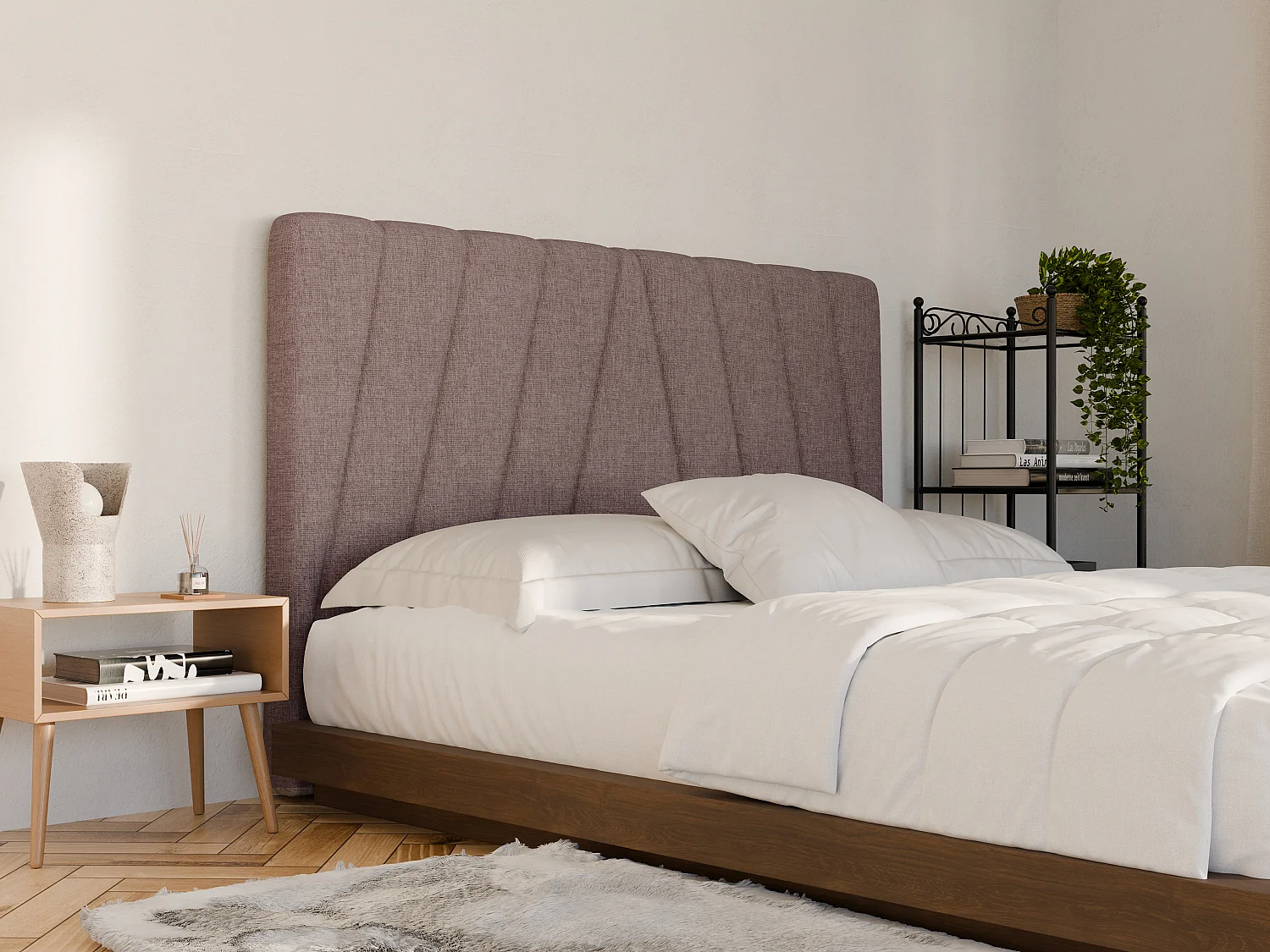 Tête de lit 190 cm - Tissu - Violet clair - LIDAMA de Pascal Morabito