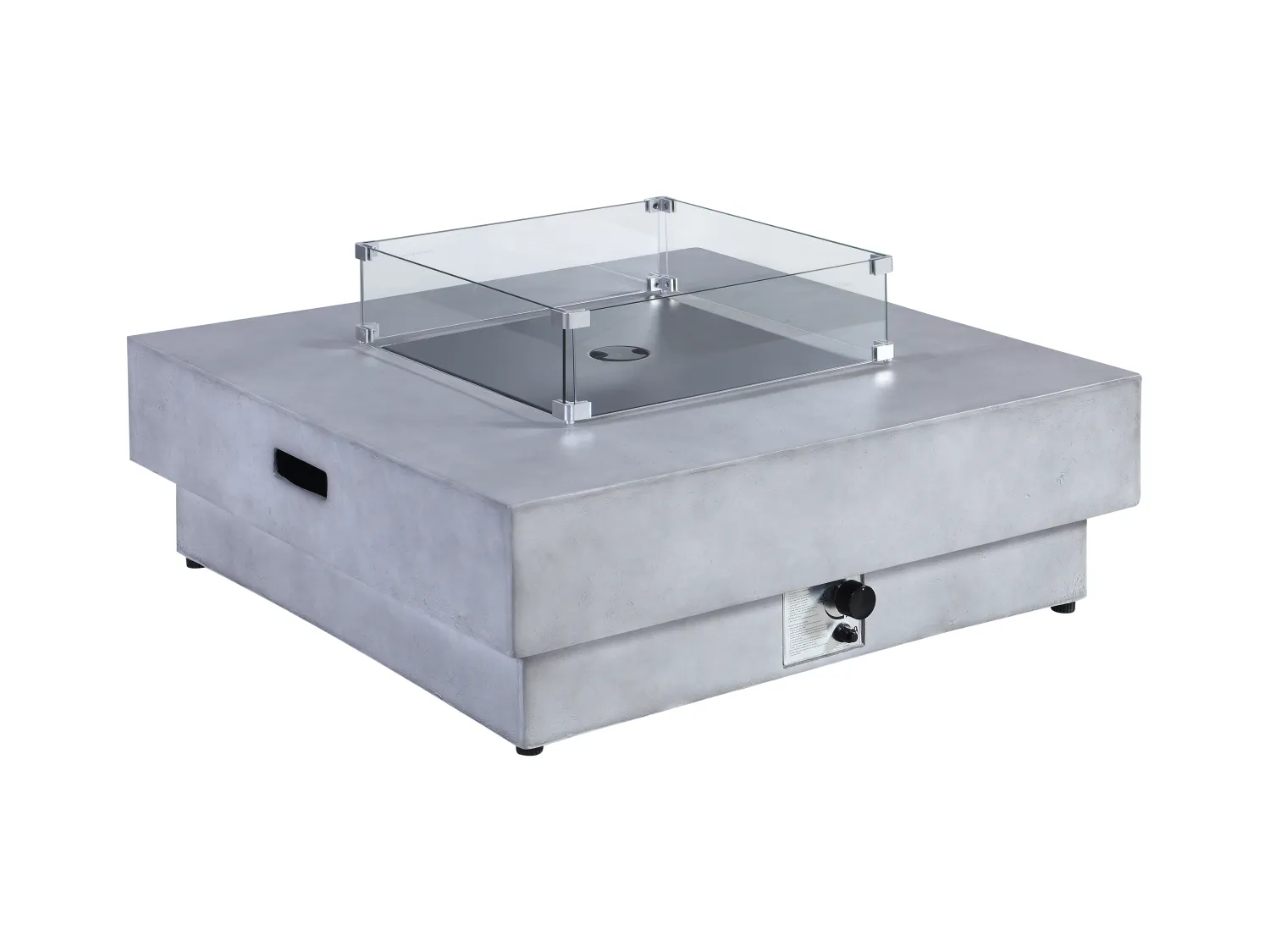 Table braséro carrée au gaz en MGO effet béton - SEROZA
