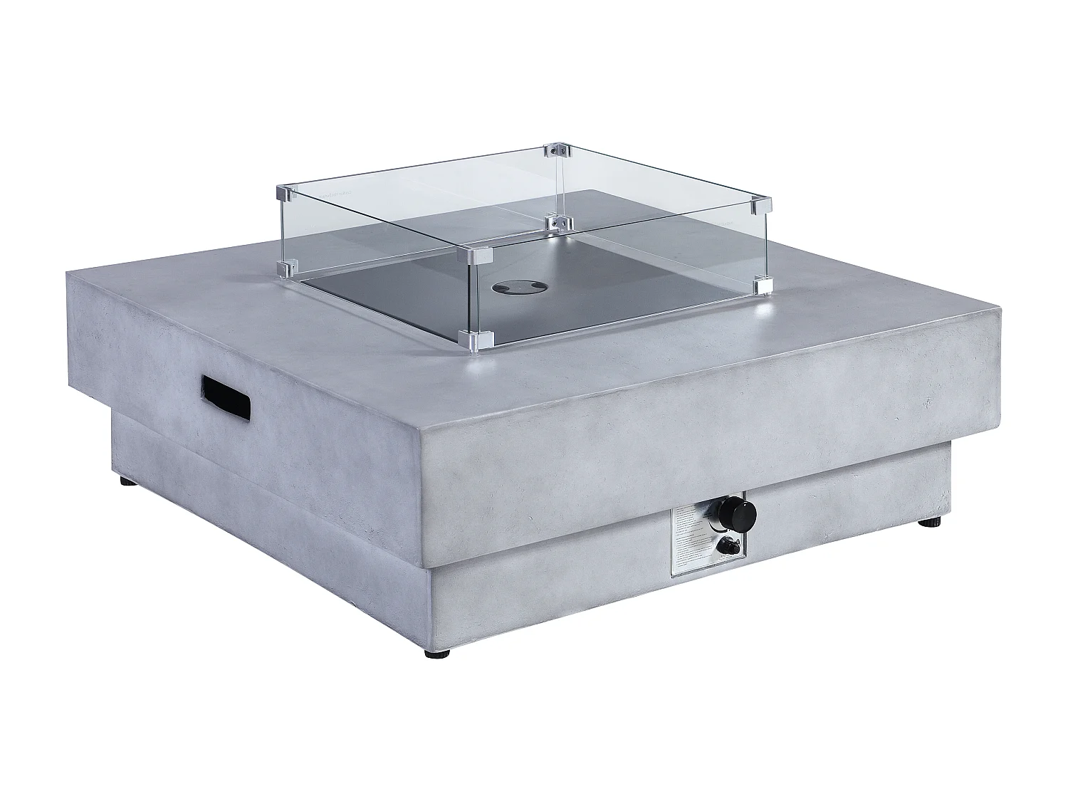 Table braséro carrée au gaz en MGO effet béton - SEROZA