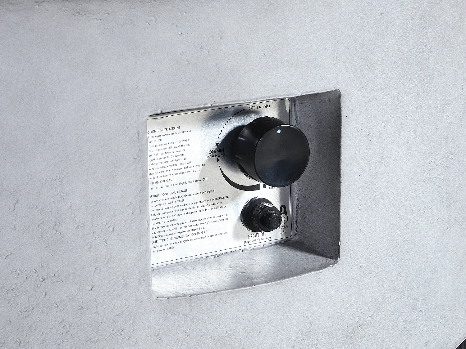 Tisch rund mit Gasfeuerstelle - MGO - Beton-Optik - SEROZA