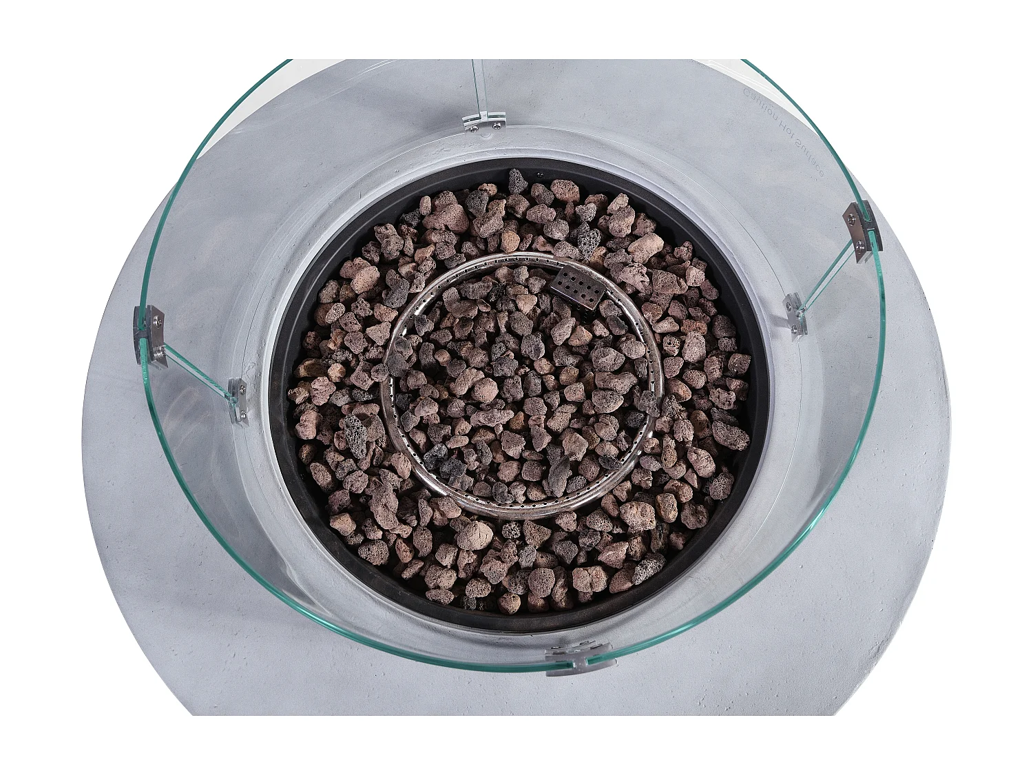 Tisch rund mit Gasfeuerstelle - MGO - Beton-Optik - SEROZA