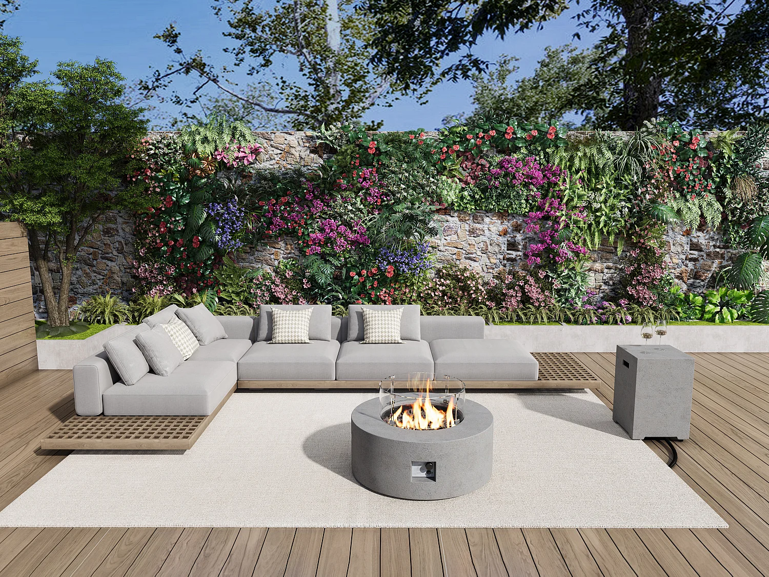 Rund gasbeholdet brudebordplade i MGO med betoneffekt - SEROZA