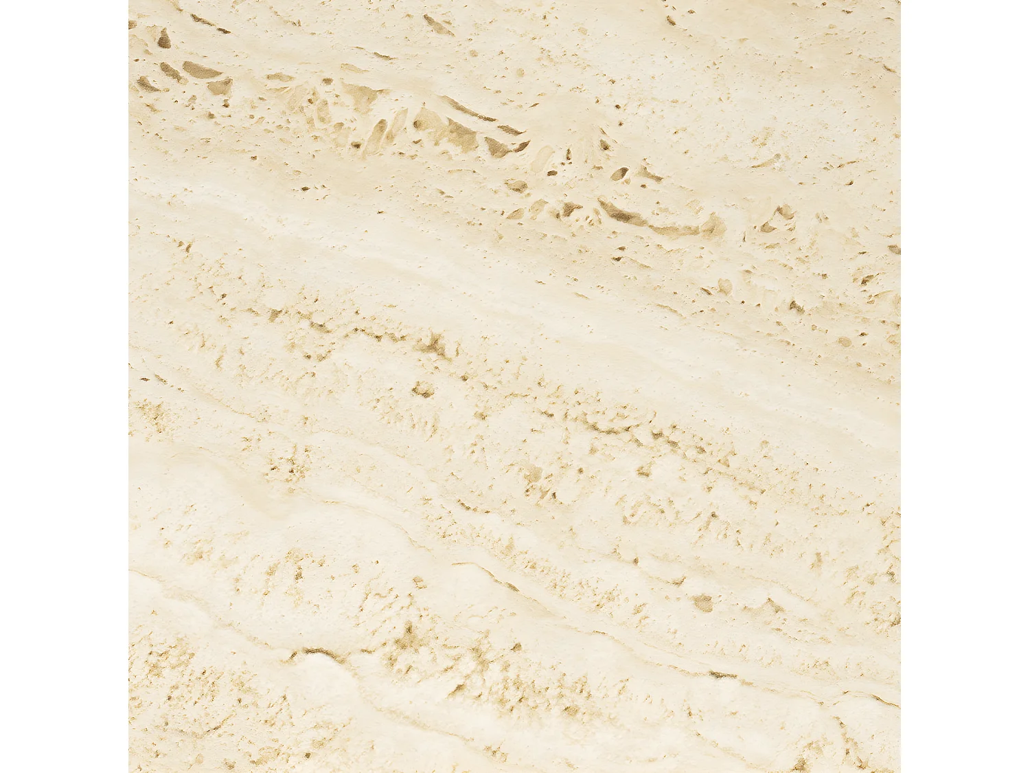 Karula - Table basse ronde effet travertin ø60cm - Beige