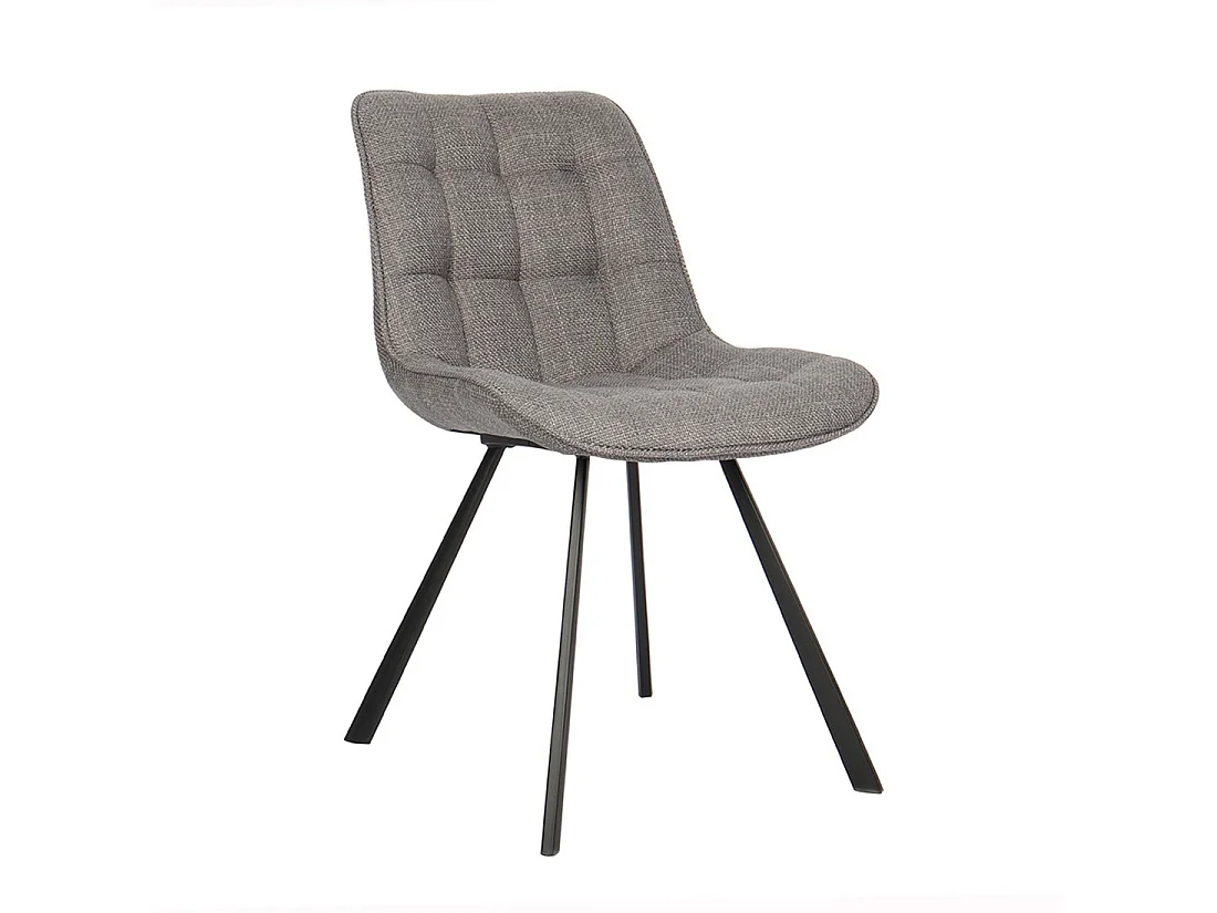 Chaise PALMA – Tissu gris clair – L51 x H80 x P61 cm – Élégance et confort