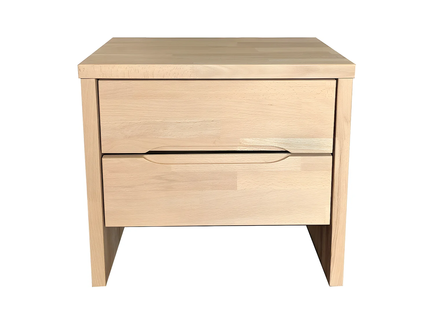 Chevet 2 tiroirs 35x45x40 cm/ Hêtre massif huilé