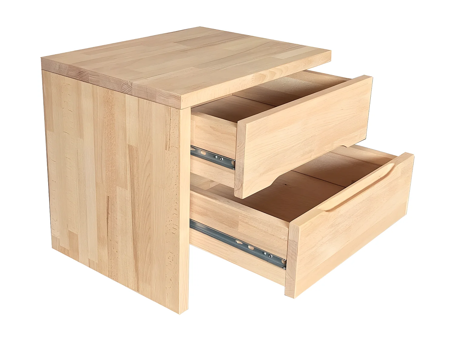 Chevet 2 tiroirs 35x45x40 cm/ Hêtre massif huilé