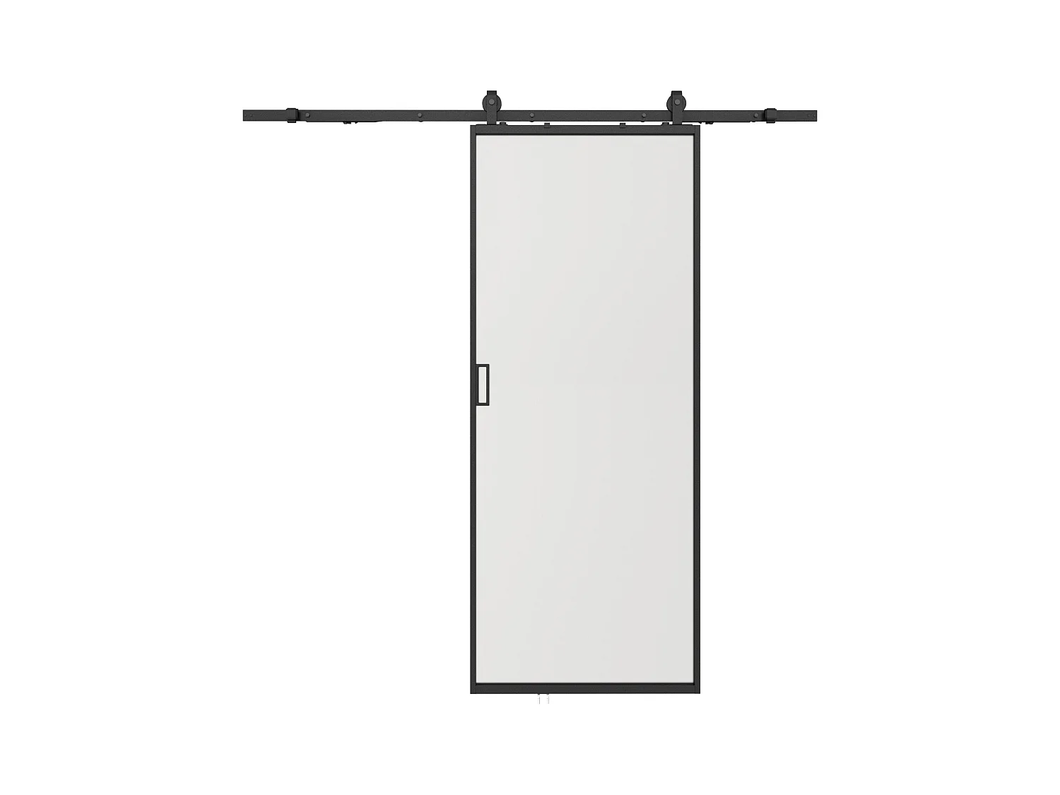 Porte coulissante avec système en applique - aluminium et verre trempé dépoli - H205 x L83 cm - LINCI II