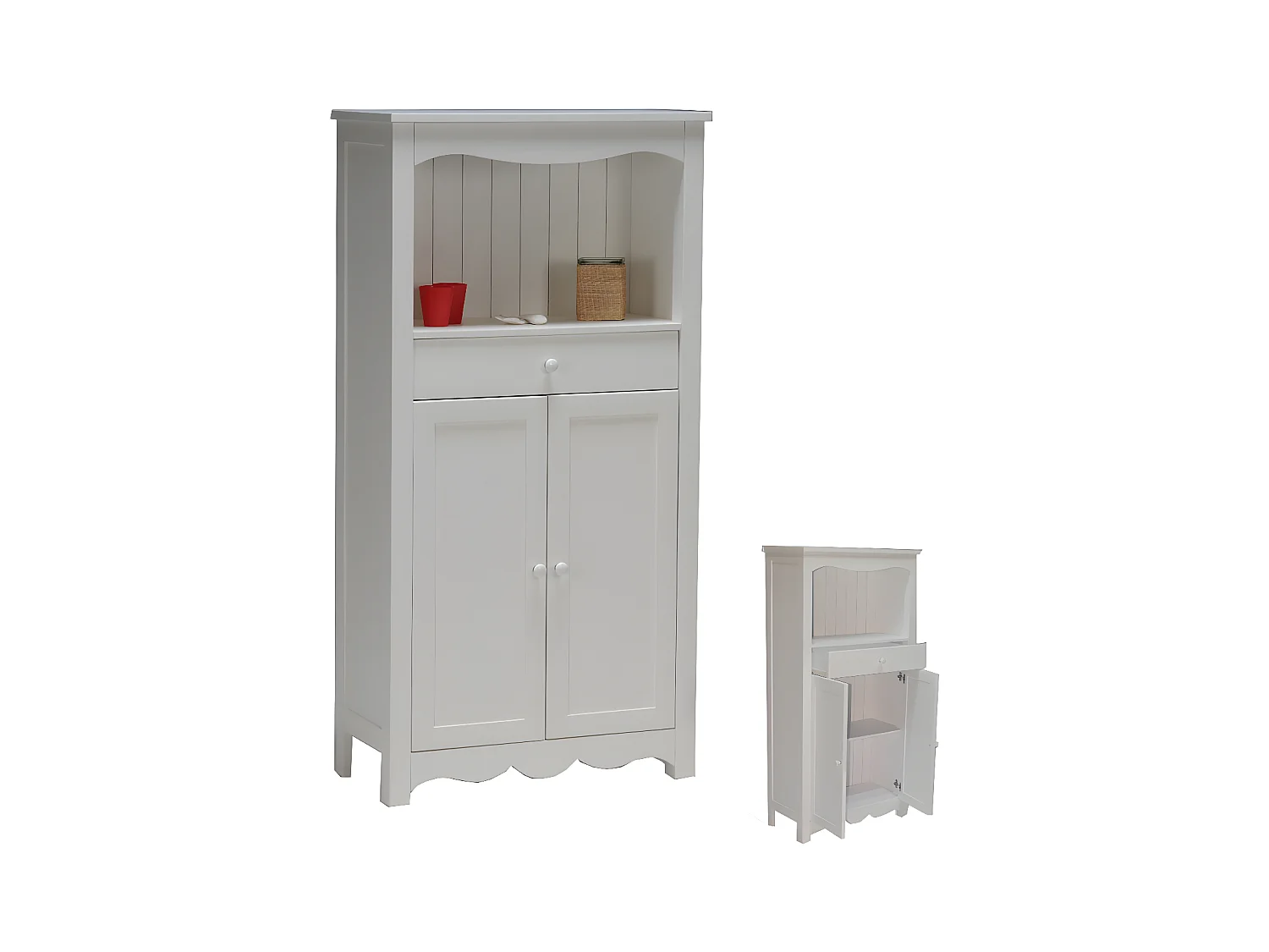 Meuble de rangement EMMA 2 portes + 1 tiroir / Blanc