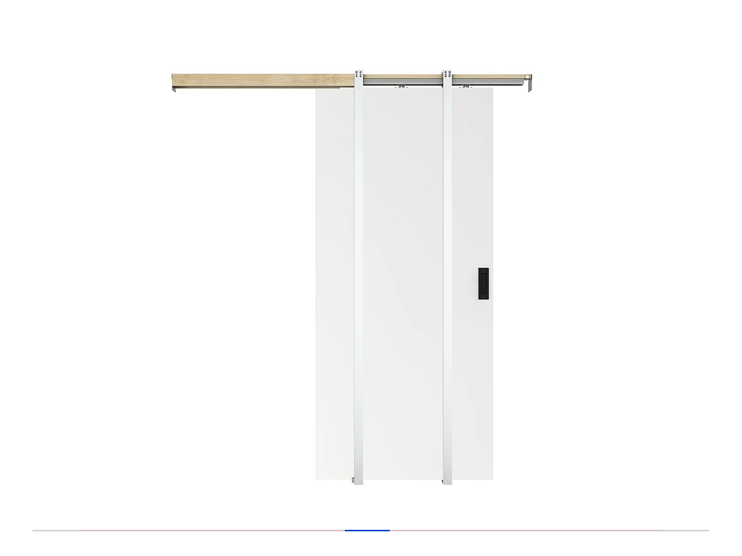 Drzwi przesuwne chowane w ścianie - wys. 205 x szer. 83 cm - MDF + białe PCV - VARIN II