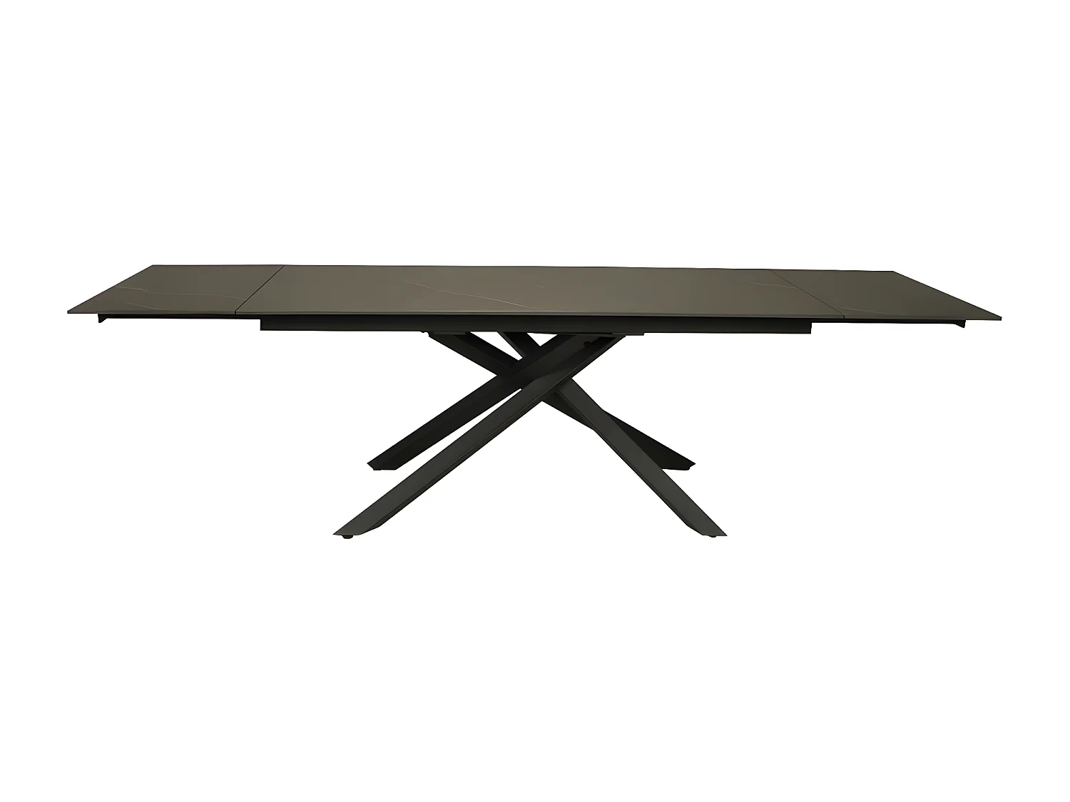 Table à manger extensible en pierre Osiris 280x90cm - Noir effet marbre - 12 personnes