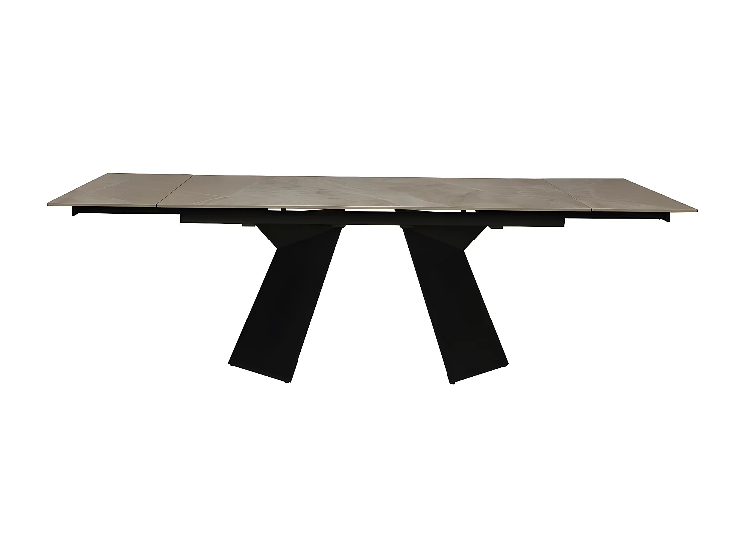 Table à manger extensible en pierre PALACIO 160x90cm + 2 allonges de 40cm - 10 personnes / Gris effet marbre