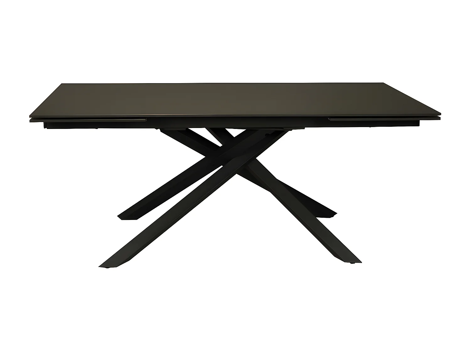TABLE À MANGER EXTENSIBLE EN PIERRE OSIRIS / TABLE 180X90CM + 2 ALLONGES DE 50CM - 12 PERSONNES / Anthracite