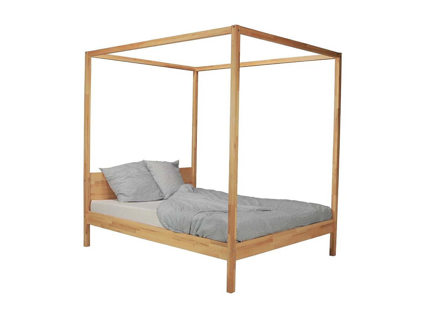 LIT DOUBLE À BALDAQUIN ROMANCE 160X200 / HÊTRE MASSIF HUILE