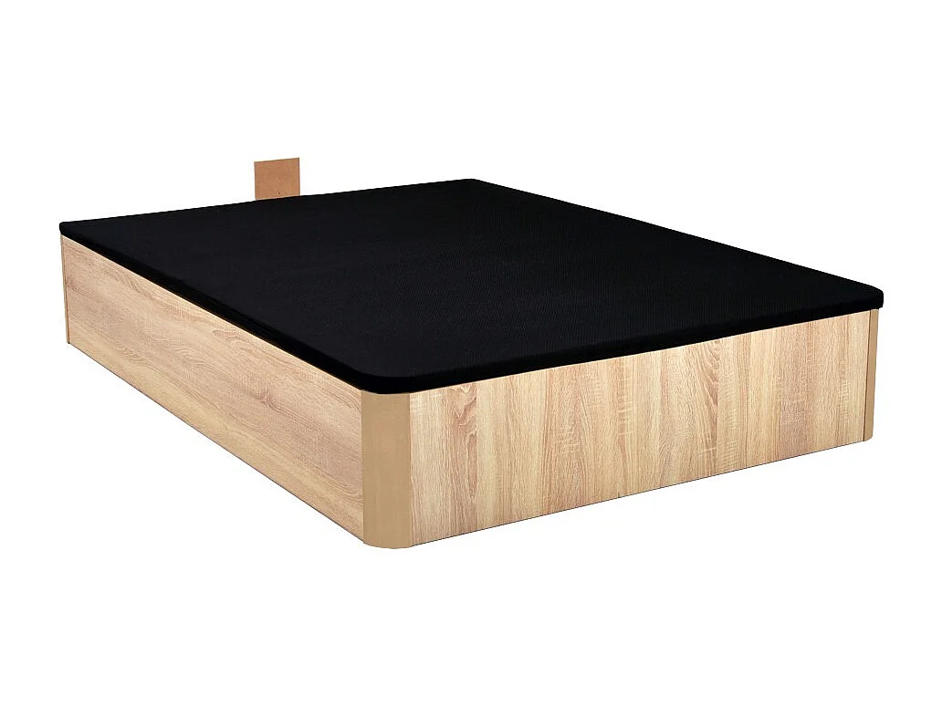 LIT COFFRE SPIRO 140x190cm + 1 SOMMIER / Décor Chêne Blanchi