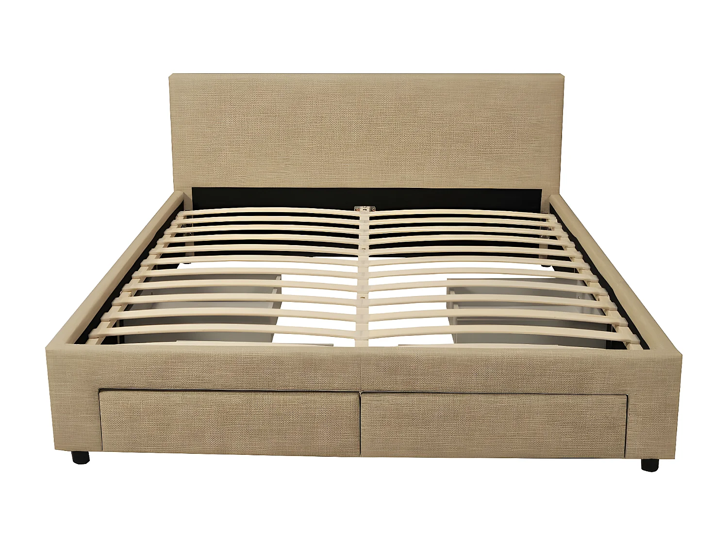 Lit LUGANO 160x200 + 1 sommier + 4 tiroirs / Beige