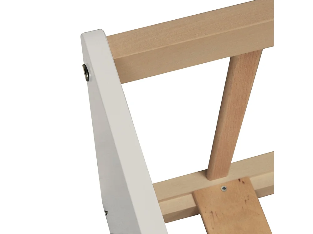 LIT 90x190 PILOU avec sommier / Blanc et naturel