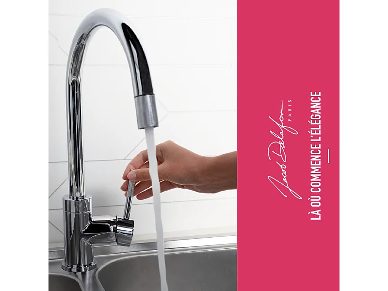 Robinet cuisine douchette extractible JACOB DELAFON Edgar chrome