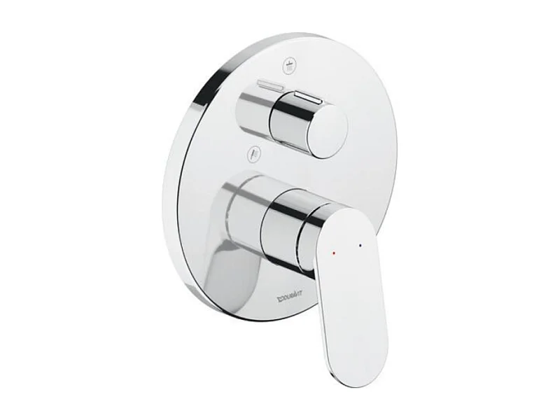 Façade robinet encastré 2 sorties DURAVIT Wave avec inverseur chromé brillant