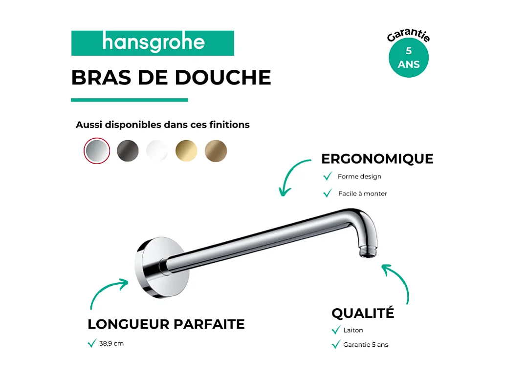 HANSGROHE M Brazo de ducha 15,25