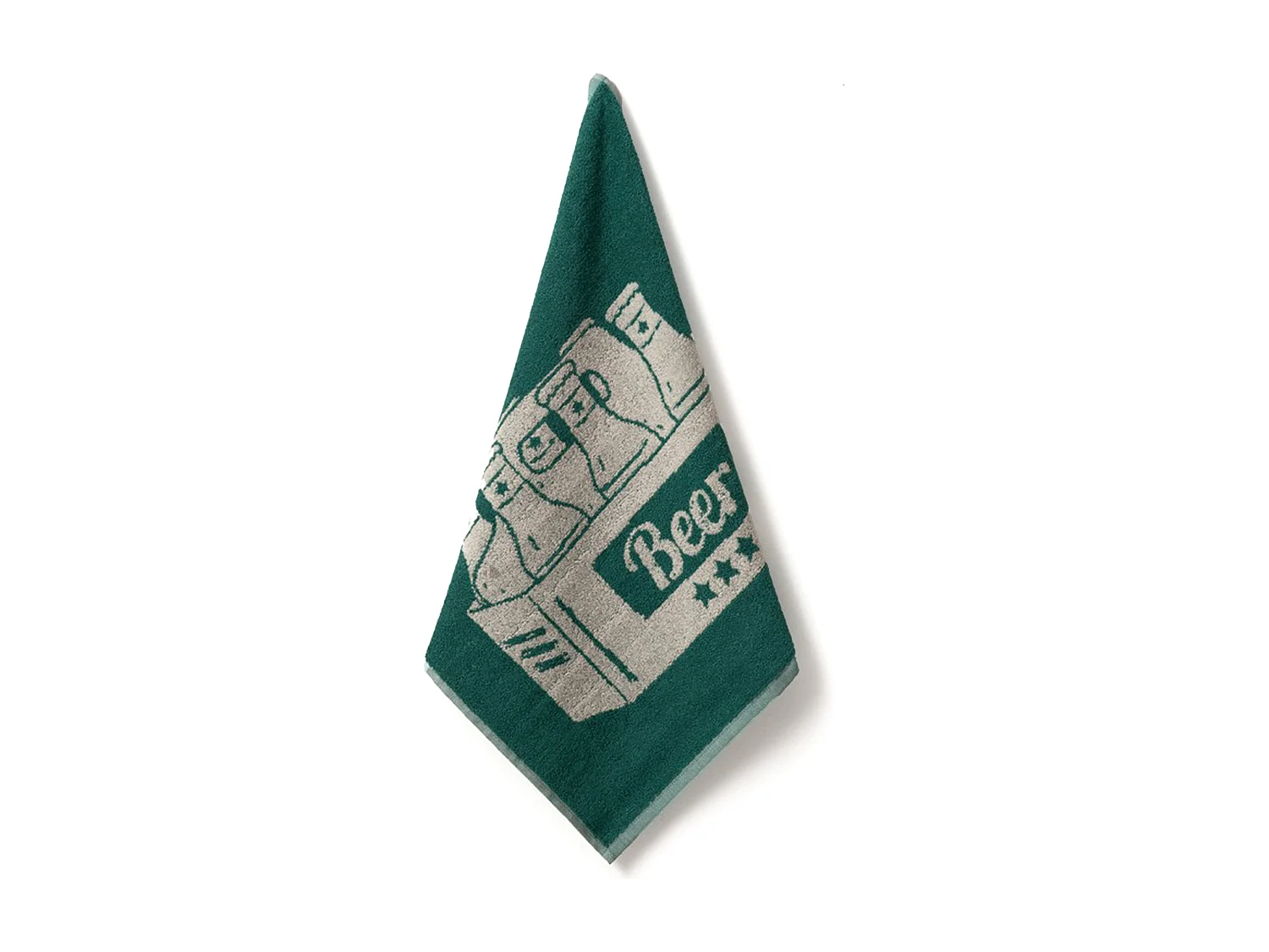 Lot de 2 torchons de cuisine pur coton 50x50 cm BEER motif de bières bleu