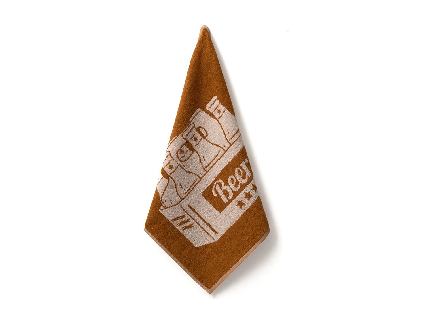 Lot de 2 torchons de cuisine pur coton 50x50 cm BEER motifs de bières jaune