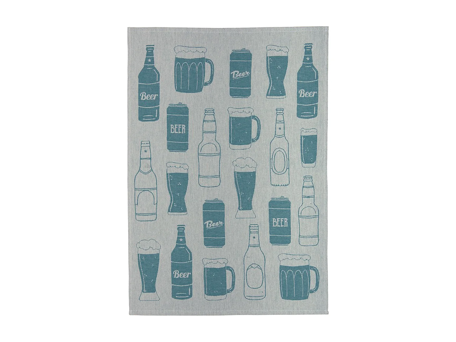 Lot de 2 torchons de cuisine pur coton 50x70 cm BEER motif de bières bleu