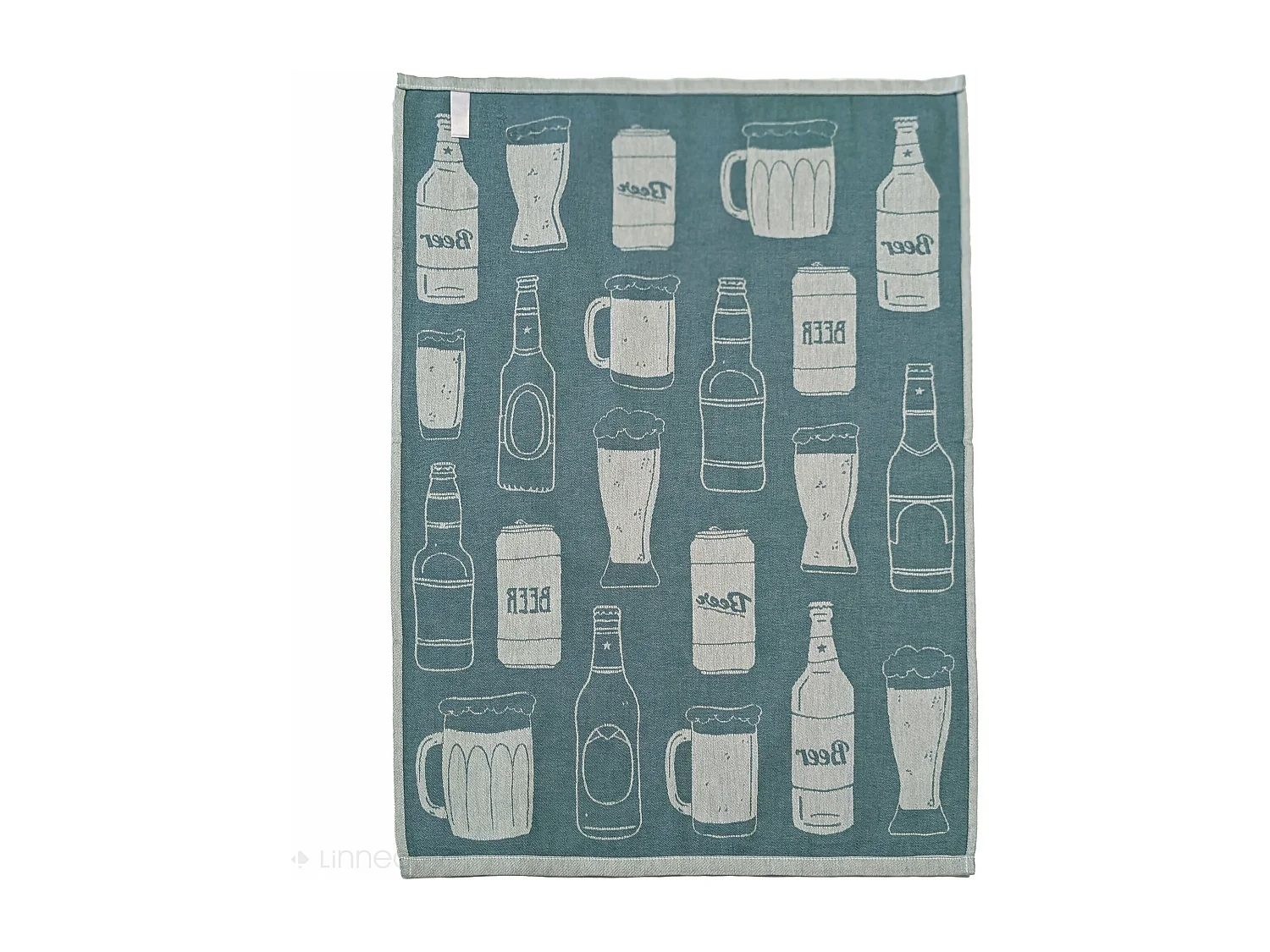 Lot de 2 torchons de cuisine pur coton 50x70 cm BEER motif de bières bleu