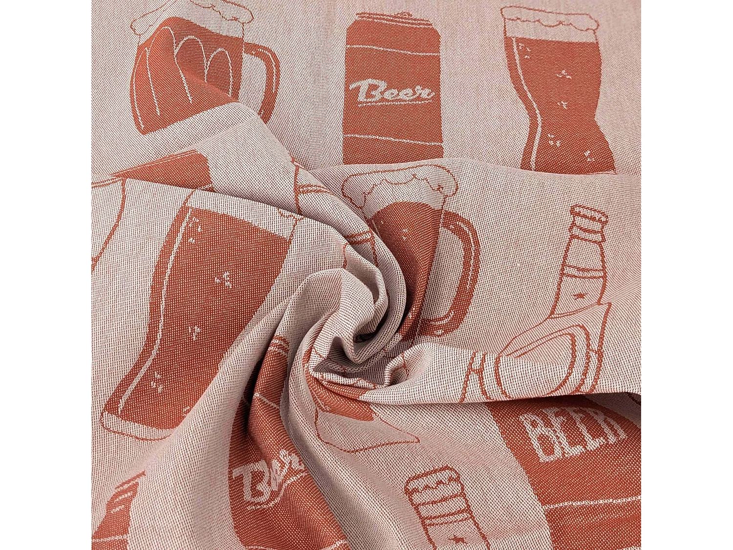 Lot de 2 torchons de cuisine pur coton 50x70 cm BEER rouge brique