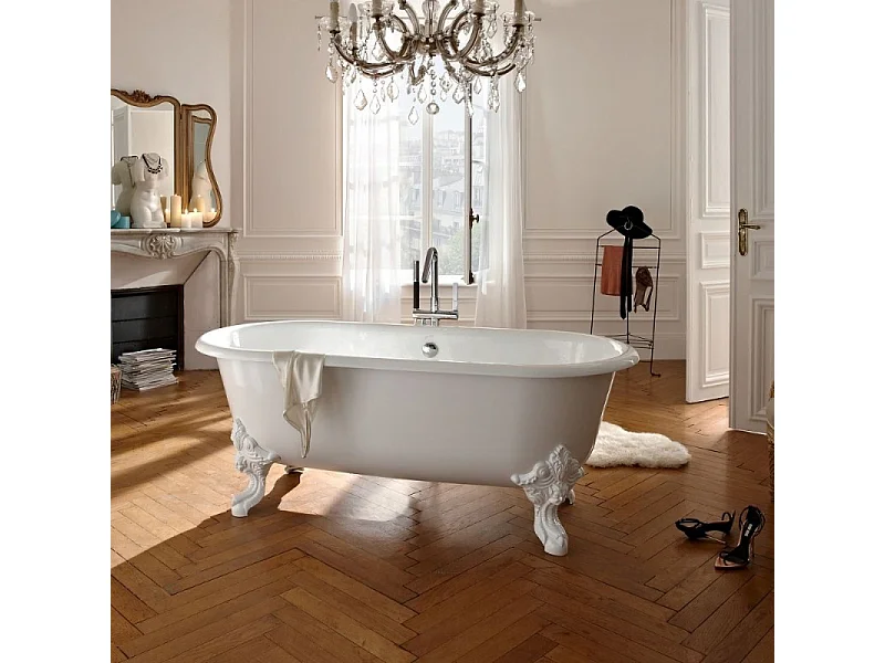 Baignoire Ilot 175 x 80 JACOB DELAFON Cléo 1889 ovale & fonte + pieds